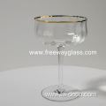 Long-handled gold rim Brandy glass